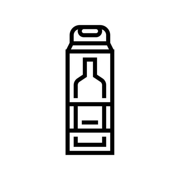 Garrafa de álcool caixa linha ícone vetor ilustração —  Vetores de Stock