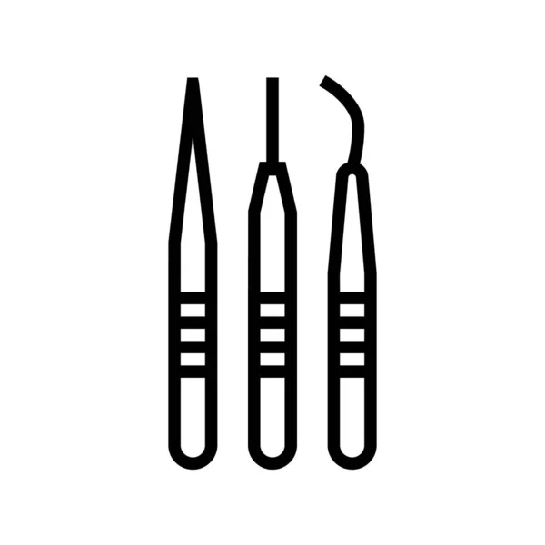Pinzette für Wimpernverlängerung Linie Symbol Vektor Illustration — Stockvektor
