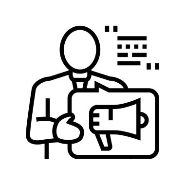 danışman hukuk çizgisi ikon vektör illüstrasyonu