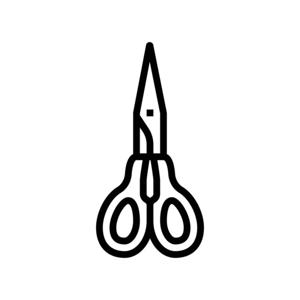 Nůžky krása salon pracovník příslušenství čára ikona vektor ilustrace — Stockový vektor