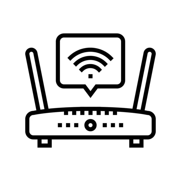 Wifi internet på motell linje ikon vektor illustration — Stock vektor