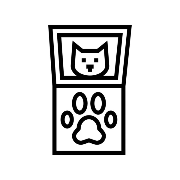 Paw pals paw print kit line icon vector illustration — 스톡 벡터