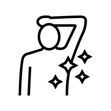 axilla traşlanmış çizgi vektör çizimi