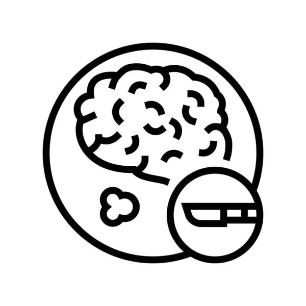 Operación quirúrgica cerebro accidente cerebrovascular línea de tratamiento icono vector ilustración — Vector de stock