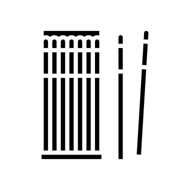 Kirpikler için mikro fırça seti glifin vektör illüstrasyonu