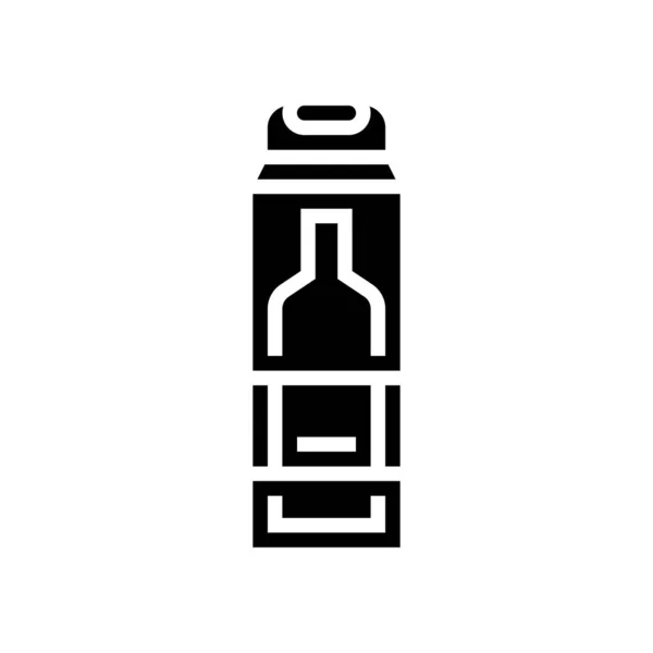 Flasche Alkohol Box Glyphen Symbol Vektor Illustration — Stockvektor