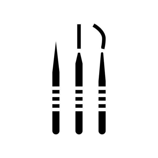 Pinzette für Wimpernverlängerung Glyphensymbol Vektor Illustration — Stockvektor