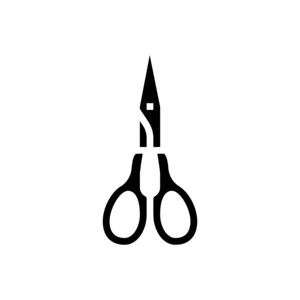 Ciseaux salon de beauté travailleur accessoire glyphe icône vectoriel illustration — Image vectorielle