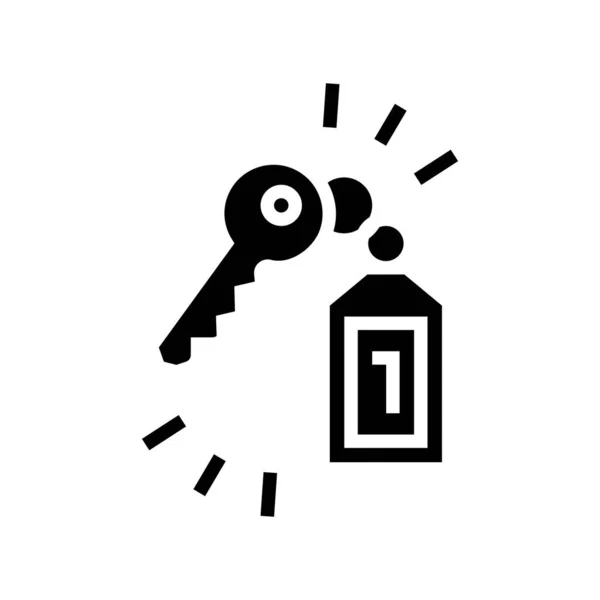 Schlüssel der Wohnung Motel Glyphensymbol Vektor Illustration — Stockvektor