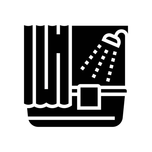 Douche motel glyph pictogram vector illustratie — Stockvector