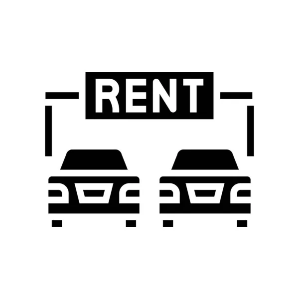 Autovermietung motel service glyph icon vector illustration — Stockvektor