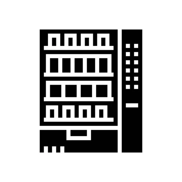Atıştırmalık otomatı motel glyph ikon vektör çizimi — Stok Vektör