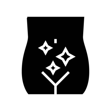 traşlı bikinili kadın glyph ikon vektör çizimi