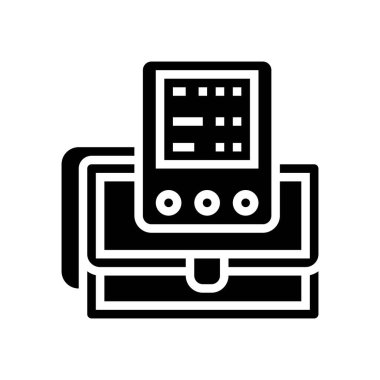 Taşınabilir kardiyo aygıtı simge vektör illüstrasyonu