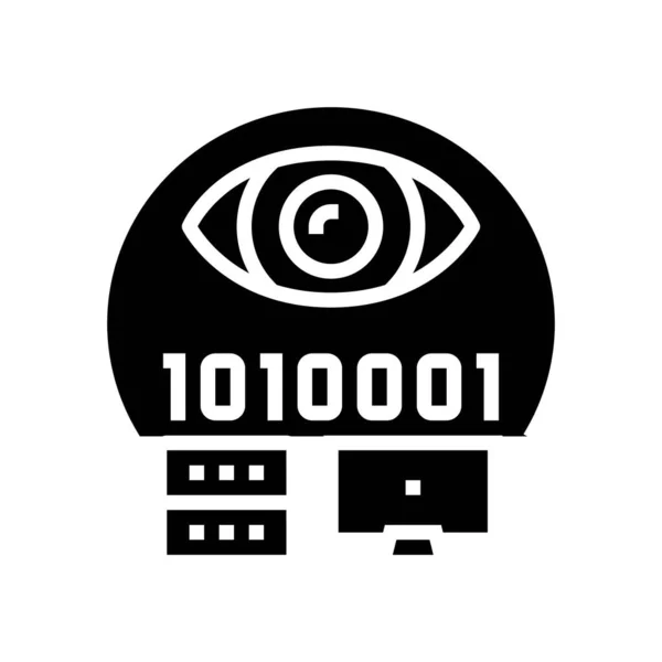 Ilustracja wektora elektronicznego oszustwa glif ikona — Wektor stockowy