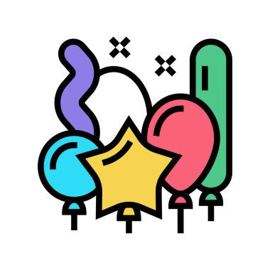 Balonların renk simgesi vektörünü şekillendirir. Balonları şekillendirir. izole edilmiş sembol çizimi