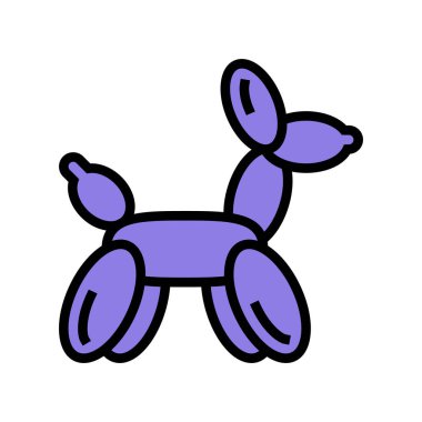 Balon heykeli renk ikonu vektörü. Balon heykel işareti. izole edilmiş sembol çizimi