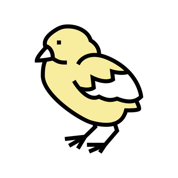 Küken Vogel Farbe Symbol Vektor Küken Vogel Zeichen Isolierte Symbolillustration — Stockvektor