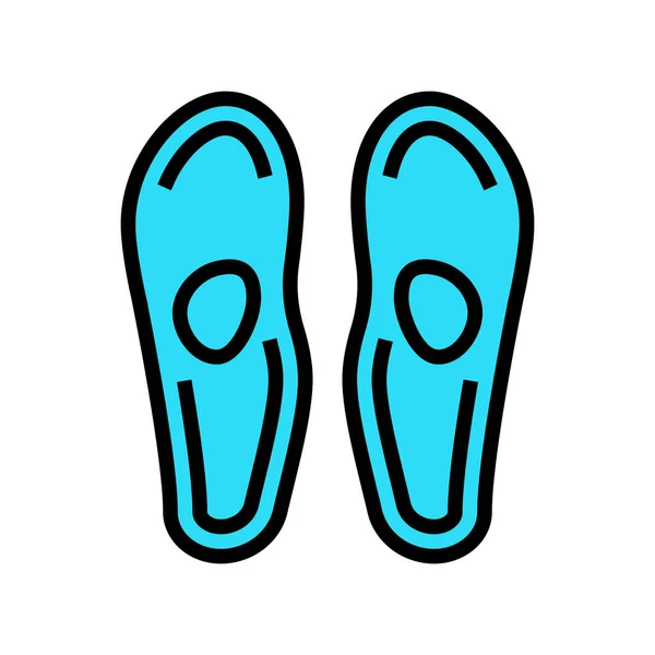 Insoles Treatment Flat Feet Color Icon Vector Insoles Treatment Flat — Stock Vector