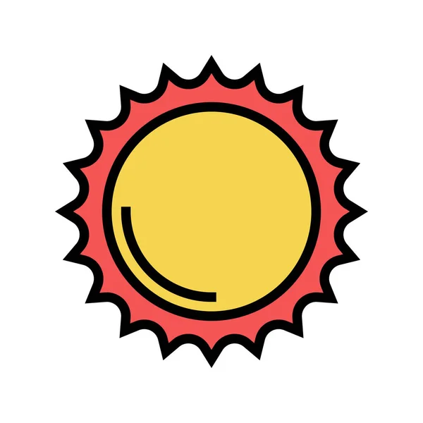 Leuchtende Sonne Sommer Farbe Symbol Vektor Strahlende Sonne Sommerzeichen Isolierte — Stockvektor