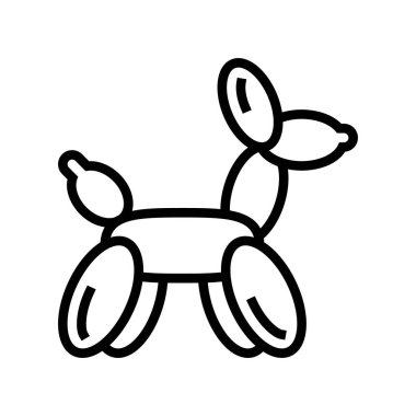 Balon heykel çizgisi ikon vektörü. Balon heykel işareti. izole edilmiş çizgi simgesi siyah illüstrasyon