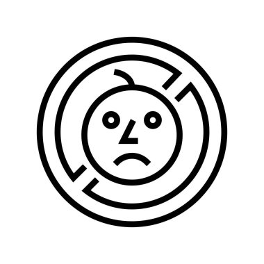 Çocuk yasağı işareti simgesi vektörü. Çocuk Yasağı tabelası. izole edilmiş çizgi simgesi siyah illüstrasyon