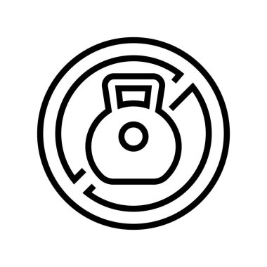 Güvenli çocuk çizgisi ikon vektörü için ağırlık yasağı işareti. Güvenli çocuklar için kilo yasağı işareti. izole edilmiş çizgi simgesi siyah illüstrasyon