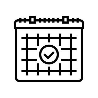 Kuaför çizgisi simgesi vektörü için tarih. Kuaför tabelası için randevu. izole edilmiş çizgi simgesi siyah illüstrasyon