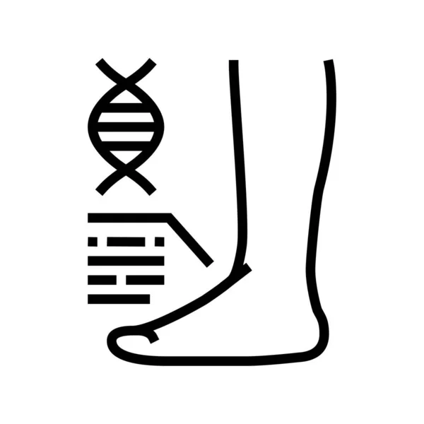 Вектор Генетичної Плоскостопості Хвороби Лінії Генетичний Знак Хвороби Плоскостопості Ізольований — стоковий вектор