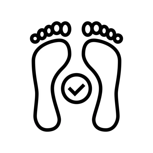 Health Feet Print Line Icon Vector Health Feet Print Sign — Stock Vector