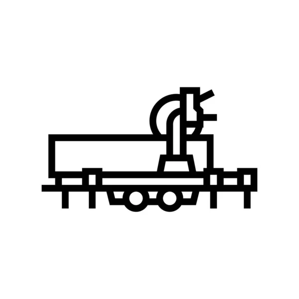 Remorque Ligne Icône Vecteur Panneau Remorque Symbole Contour Isolé Illustration — Image vectorielle