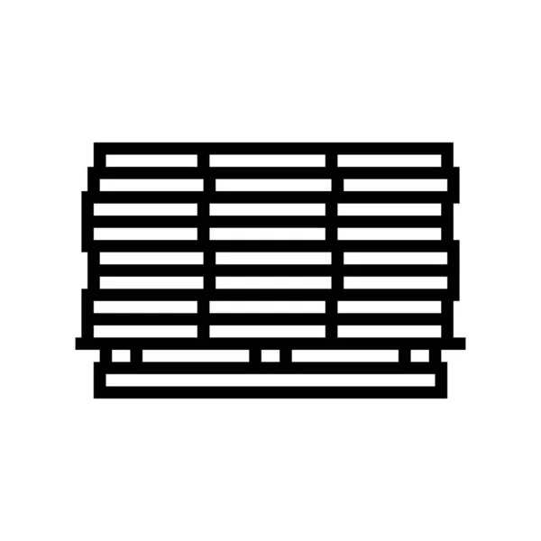 Holzbohlen Auf Palettenlinien Icon Vektor Holzbohlen Auf Palettenschild Isolierte Kontur — Stockvektor