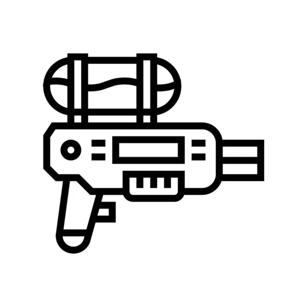 Pistolet Eau Pour Vecteur Icône Ligne Jeu Été Pistolet Eau — Image vectorielle