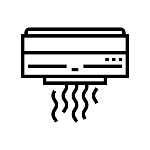 Airconditioning Apparatuur Lijn Pictogram Vector Teken Voor Klimaatregelingsapparatuur Geïsoleerde Contour — Stockvector