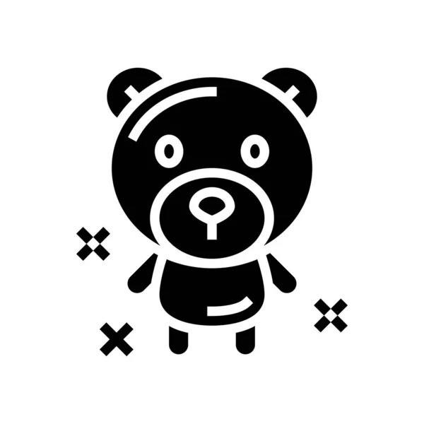 Ведмідь Символ Повітряна Куля Гліф Значок Ведмідь Вектор Знак Повітряної — стоковий вектор