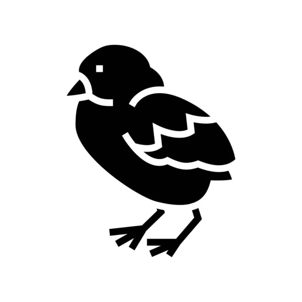 Chick Bird Glyph Icon Vektor Küken Vogel Zeichen Isolierte Kontur — Stockvektor