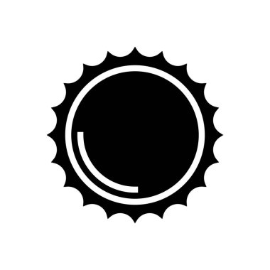 Parlayan güneş yaz sembolü vektörü. Parlayan güneş yaz tabelası. izole edilmiş çizgi simgesi siyah illüstrasyon