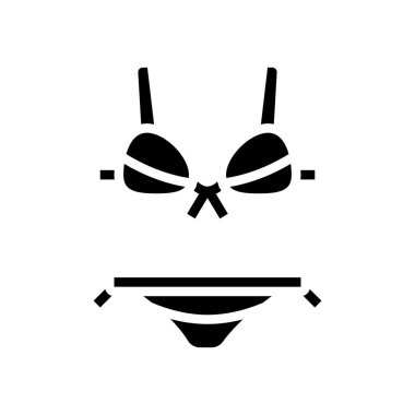 bikini kabartma ikon vektörü. Bikini tabelası. izole edilmiş çizgi simgesi siyah illüstrasyon