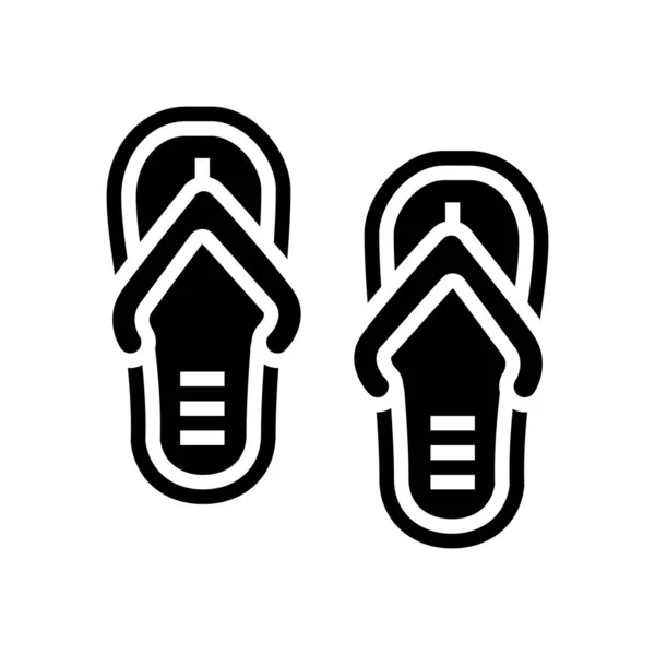 Terlikler Yaz Ayakkabıları Glifleri Ikon Vektörü Terlikler Yaz Ayakkabıları Tabelası — Stok Vektör