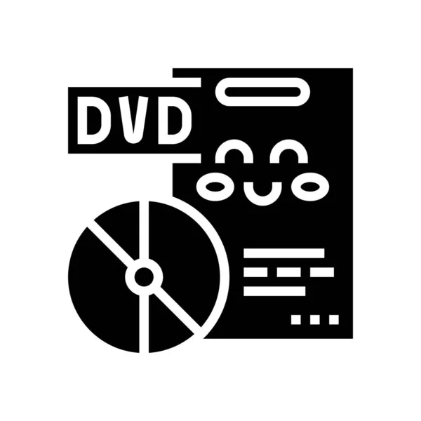 Dvd映画教育用グリフアイコンベクトル Dvd映画教育標識 隔離された輪郭シンボルブラックイラスト — ストックベクタ