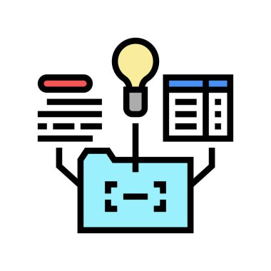 Finansal strateji renk ikonu vektörü. Finansal strateji işareti. izole edilmiş sembol çizimi