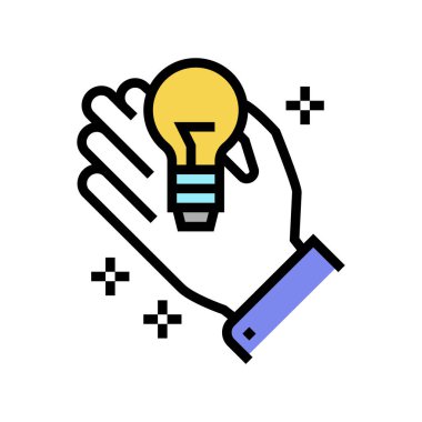 fikri mülkiyet yönetimi renk ikonu vektörü. Fikri mülkiyet yönetimi imzası. izole edilmiş sembol çizimi