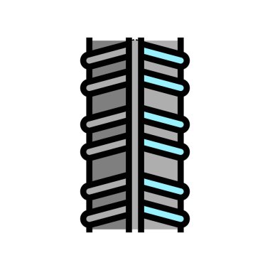 Paslanmaz çubuk renk simgesi vektörü. Paslanmaz demir levhası. izole edilmiş sembol çizimi