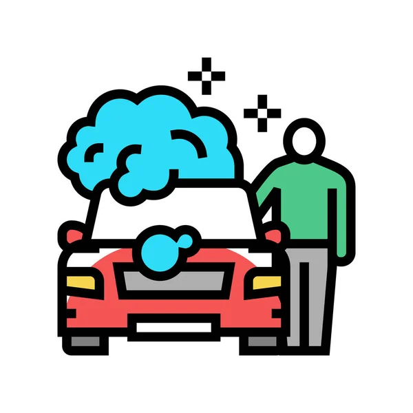 客户端洗车颜色图标矢量 客户洗车标志 孤立的符号说明 — 图库矢量图片