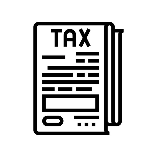 Φορολογική Λογιστική Γραμμή Διάνυσμα Εικονίδιο Φορολογική Λογιστική Πινακίδα Απομονωμένο Σύμβολο — Διανυσματικό Αρχείο