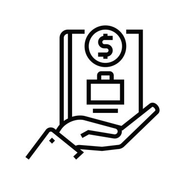 Kapsamlı iş eğitimi programı ikon çizgisi vektörü. Kapsamlı iş eğitimi programı işareti. izole edilmiş çizgi simgesi siyah illüstrasyon