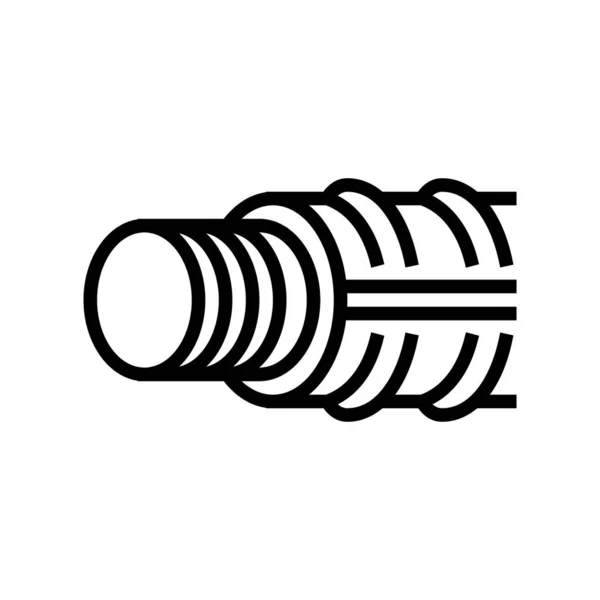 Gewindeanschlüsse Linie Symbol Vektor Gewindebefestigungszeichen Isolierte Kontur Symbol Schwarze Abbildung — Stockvektor