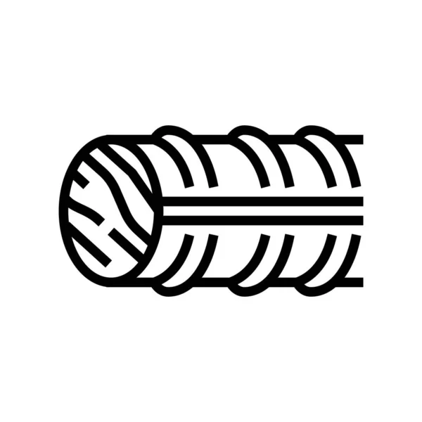 Basalt Armeringsjärn Linje Ikon Vektor Basaltarmeringsskylt Isolerad Kontur Symbol Svart — Stock vektor