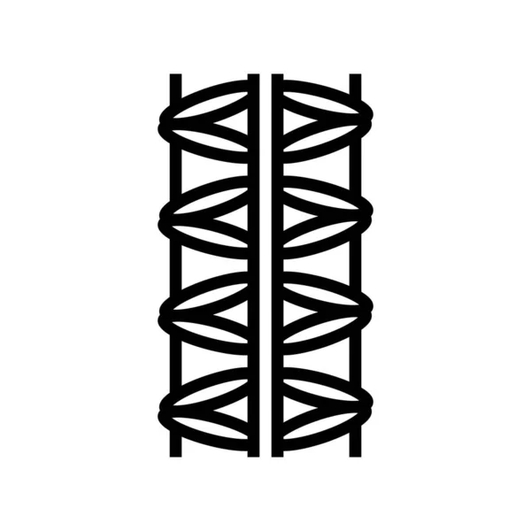 Χαλύβδινη Ράβδος Γραμμή Διάνυσμα Χαλύβδινη Ράβδος Απομονωμένο Σύμβολο Περίγραμμα Μαύρη — Διανυσματικό Αρχείο