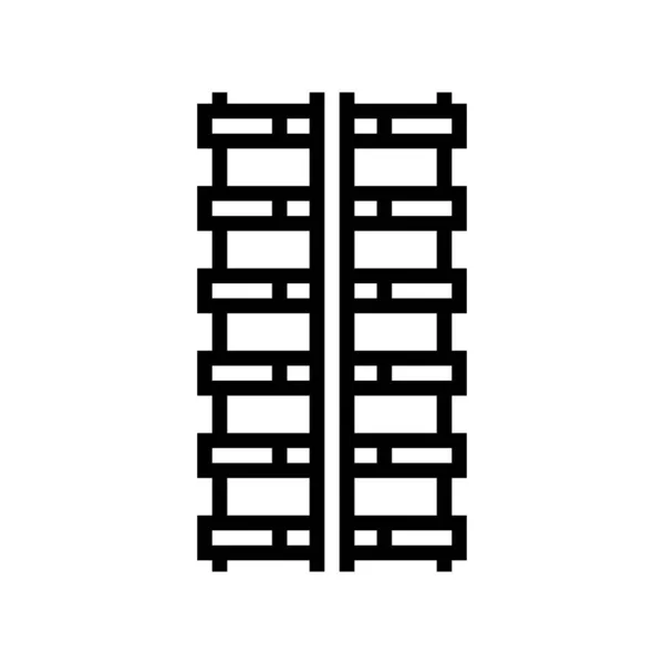 变形的钢筋线图标向量 变形钢筋标志 孤立的等高线符号黑色插图 — 图库矢量图片
